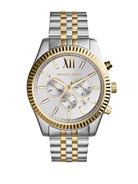 silver and gold michael kors watch mens|Michael Kors gold watch women.